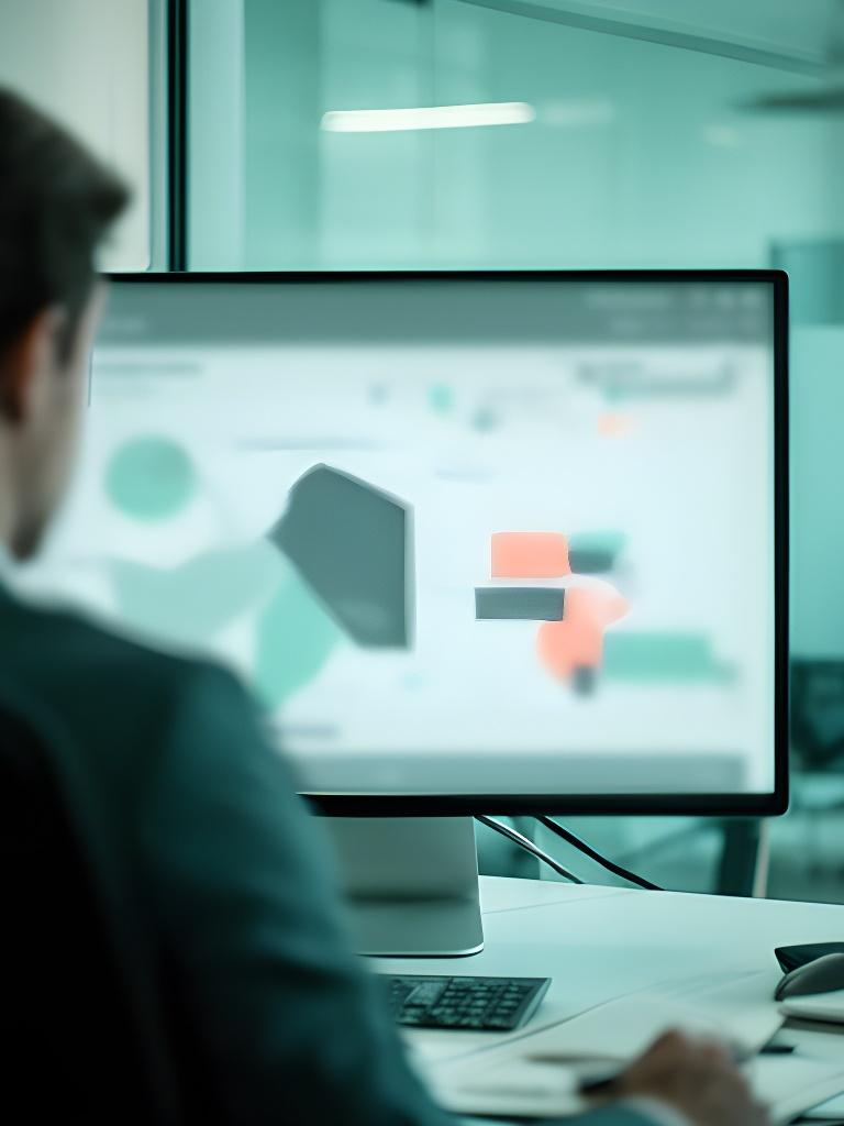 Analyst viewing a clean business intelligence dashboard with regional performance data