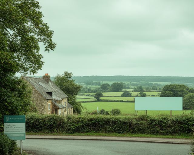 Quiet Suffolk business setting with Lime Avenue sign and open countryside beyond