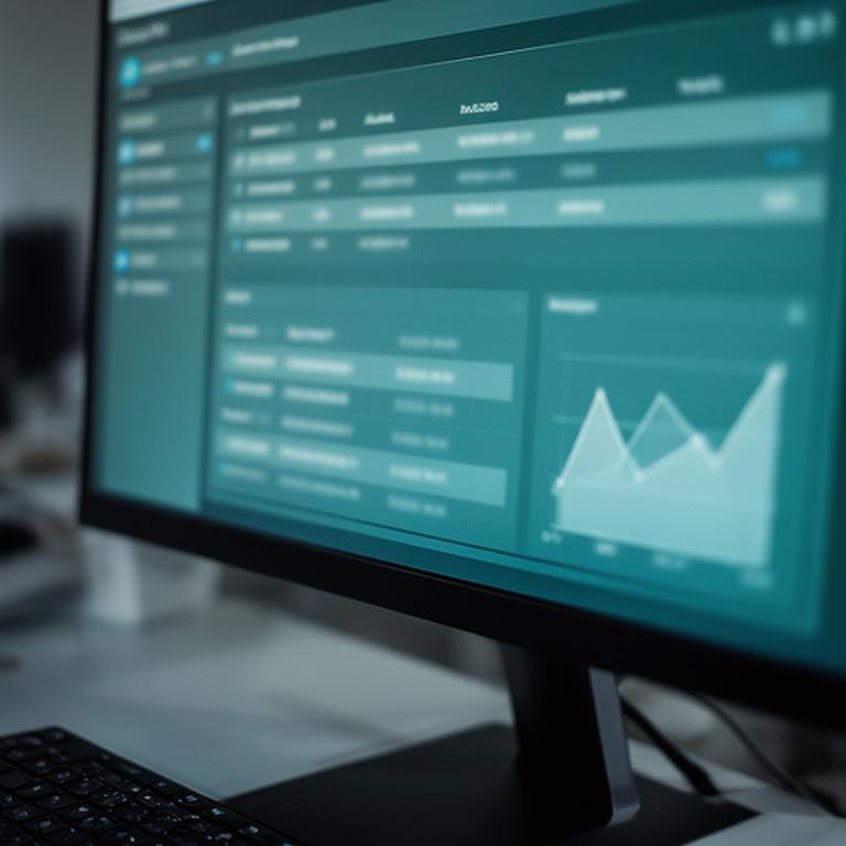 Close view of anonymised customer records on a secure computer screen