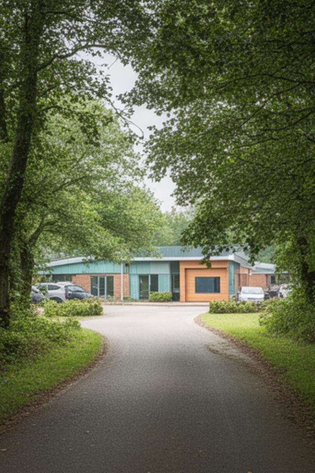 Quiet tree-lined business setting near Lime Avenue in West Suffolk
